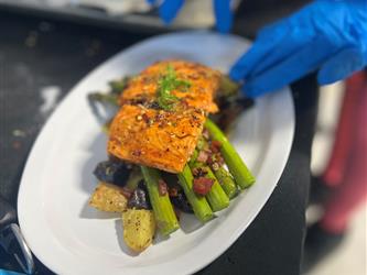 Winning Dish - Salmon with roasted vegetables