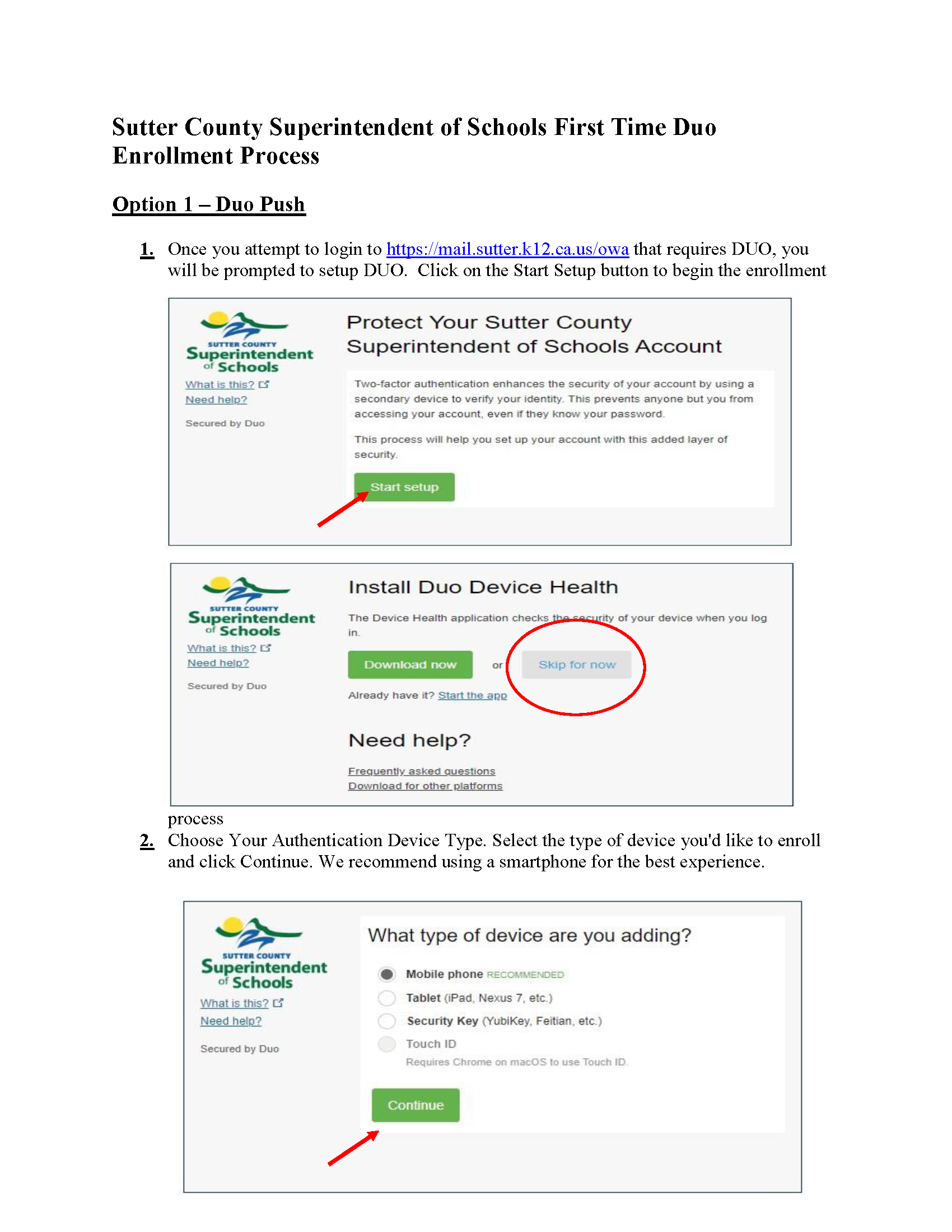 DUO-Initial Enrollment, Page 2