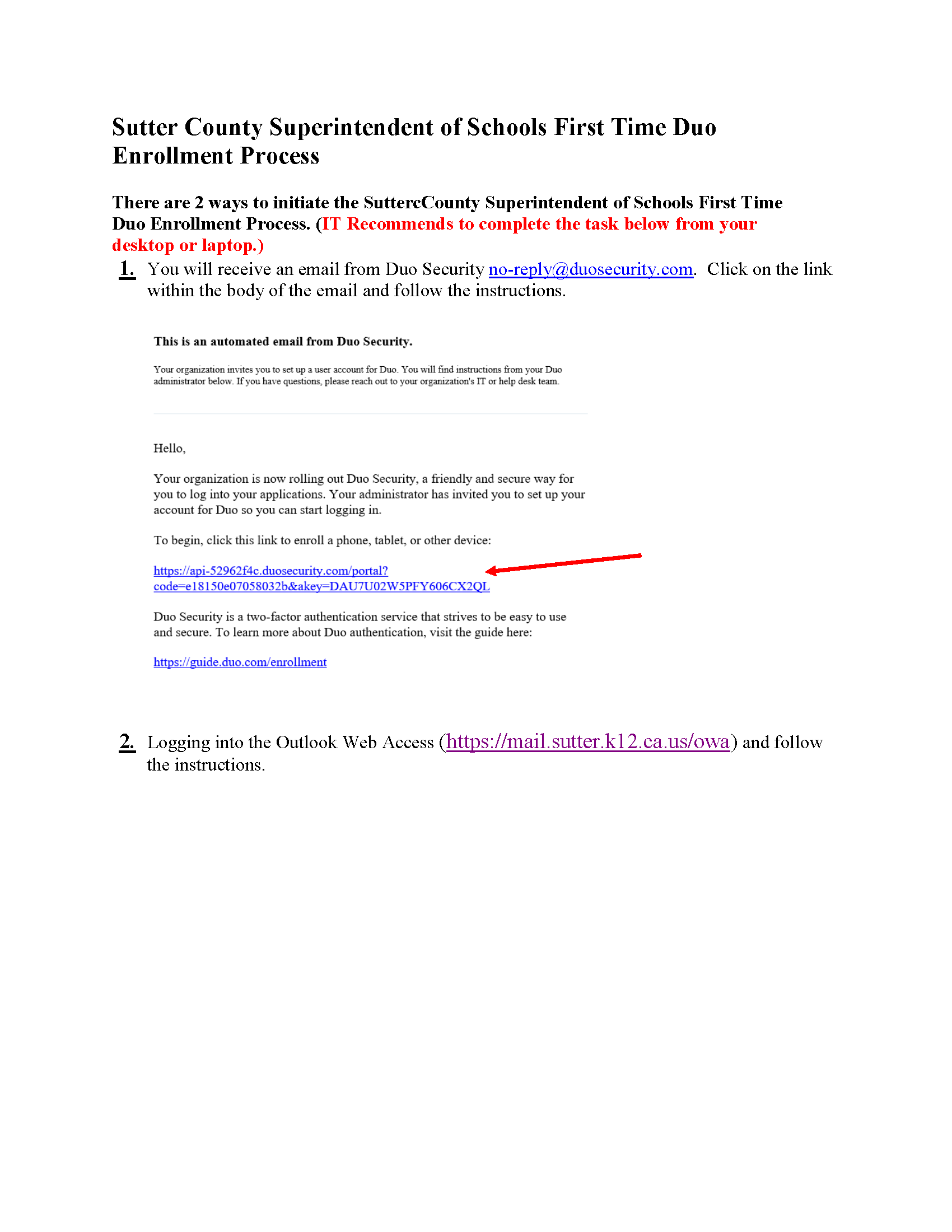 DUO-Initial Enrollment, Page 1