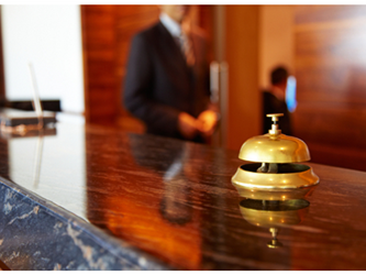 Hotel lobby desk