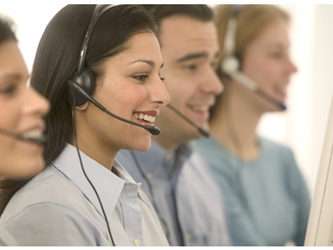 Salespeople on the phone