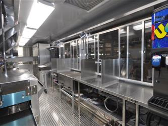 inside food trailer