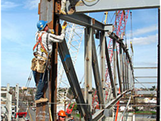 Man working on a bridge