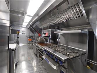 stove inside food trailer